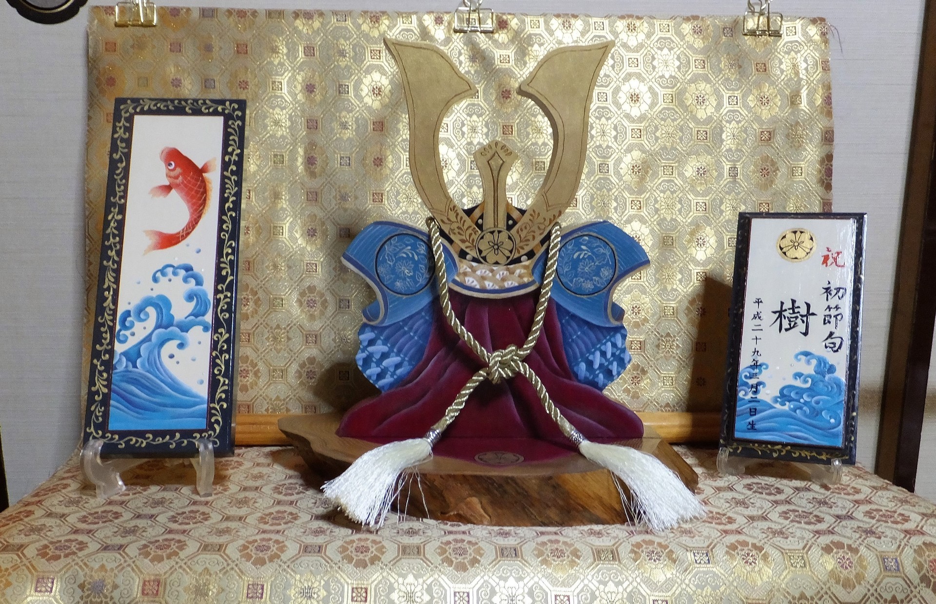 端午の節句 屏風 五月人形 トールペイント ハンドメイド の商品